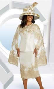 Donna Vinci 11823 Organza Lace 2pc Suit