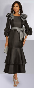 Donna Vinci 11837 Metallic Fabric Novelty Trim Dress