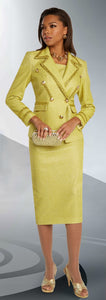 Donna Vinci 5683 Metallic Lace Trim 2pc Suit