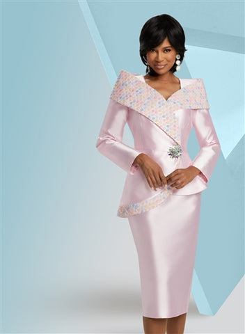 Donna Vinci 12011 Portrait Wrap Collar 2pc Skirt Suit